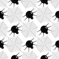 la tela de araña negra de patrones sin fisuras sobre fondo blanco se puede utilizar para envolver tela de papel vector