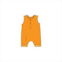 Baby Sleeveless jumpsuit in orange color design for baby background template design vector