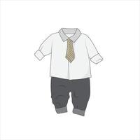 baby clothes suit with formal style and tie vector design for baby template design