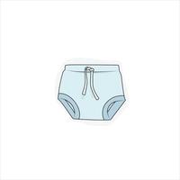 Baby pant with drawstring in cartoon design in green color for advertising template design vector