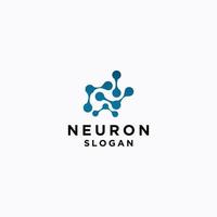 vector plano de plantilla de diseño de icono de logotipo de neurona