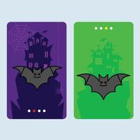 Happy Halloween invitation design with bats vector