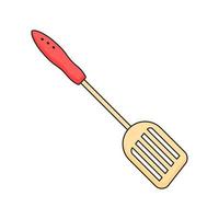 Spatula. Kitchenware element. Kitchen utensil and tool. Doodle style. vector