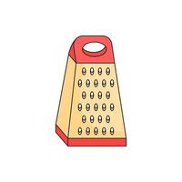 Kitchen grater. Kitchenware element. Kitchen utensil and tool. Doodle style. vector