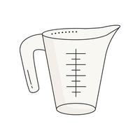 Measuring cup. Kitchenware element. Kitchen utensil and tool. Doodle style. vector