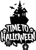 diseño de halloween con tipografía y vector de fondo blanco