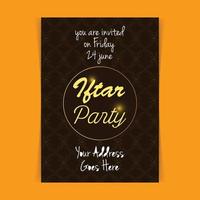 Iftar party invitation card design vector