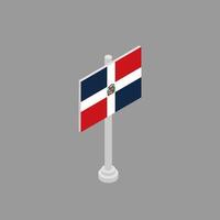 ilustración de la plantilla de la bandera de la república dominicana vector