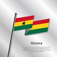 ilustración de la plantilla de la bandera de ghana vector