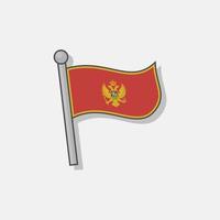 ilustración de la plantilla de la bandera de montenegro vector