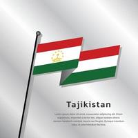 Illustration of Tajikistan flag Template vector