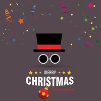 Merry Christmas card design with creative typography and dark background vector