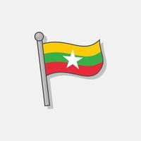 Illustration of Myanmar flag Template vector