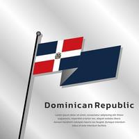ilustración de la plantilla de la bandera de la república dominicana vector