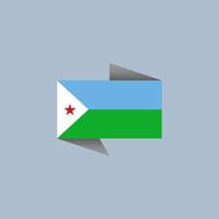 ilustración de la plantilla de la bandera de djibouti vector