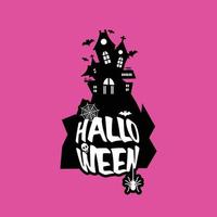diseño de halloween con tipografía y fondo claro vector ilustración vectorial
