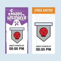 Happy Halloween invitation design with skull vector