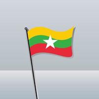 Illustration of Myanmar flag Template vector