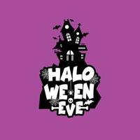 diseño de halloween con tipografía y vector de fondo claro