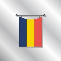 ilustración de la plantilla de la bandera de rumania vector