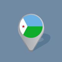 ilustración de la plantilla de la bandera de djibouti vector