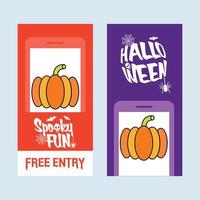 Happy Halloween invitation design with pumpkin vector