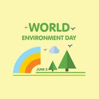 World Environment day card with light background and typography vector