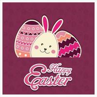 feliz día de pascua tarjeta con tipografía de diseño creativo vector