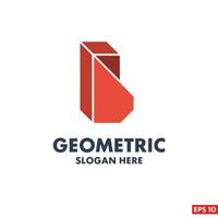 Geometric logo design with typography and light background vector