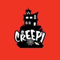 Creepy typography design card vector