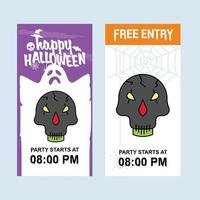 Happy Halloween invitation design with skull vector