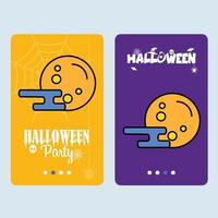 diseño de invitación de feliz halloween con vector de luna