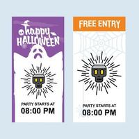 Happy Halloween invitation design with skull vector