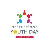 International Youth day design with typography vector