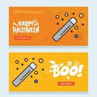 diseño de invitación de halloween feliz con vector de palo mágico