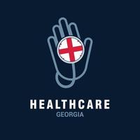 Health care logo with country flag design vector