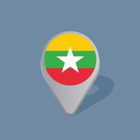 Illustration of Myanmar flag Template vector