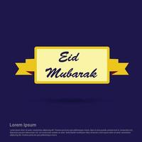 diseño de eid mubarak con tipografía y vector de diseño creativo