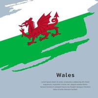 Illustration of Wales flag Template vector