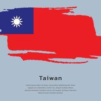 ilustración de la plantilla de la bandera de taiwán vector