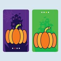 Happy Halloween invitation design with pumpkin vector