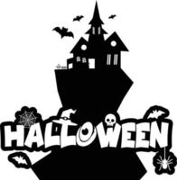 diseño de halloween con tipografía y fondo blanco vector ilustración vectorial