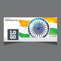 vector de portada de redes sociales del día de la independencia de la india
