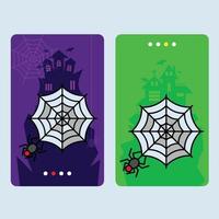 Happy Halloween invitation design with spider vector