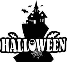 diseño de halloween con tipografía y vector de fondo blanco