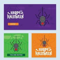 Happy Halloween invitation design with spider vector