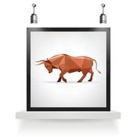 Bull design with light background vector