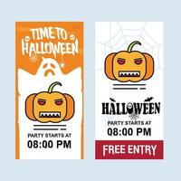 Happy Halloween invitation design with pumpkin vector