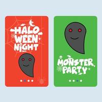 Happy Halloween invitation design with ghost vector