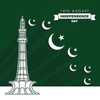 vector de diseño del día de la independencia de pakistán